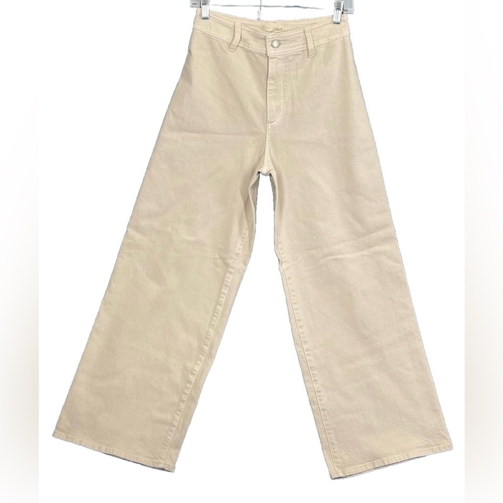 Universal Thread High-Rise Sailor Wide Leg Ankle Jeans Womens Size 2 Beige Khaki